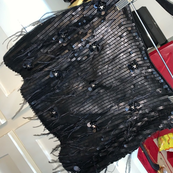 Marciano sequin feathered skirt - Picture 1 of 4